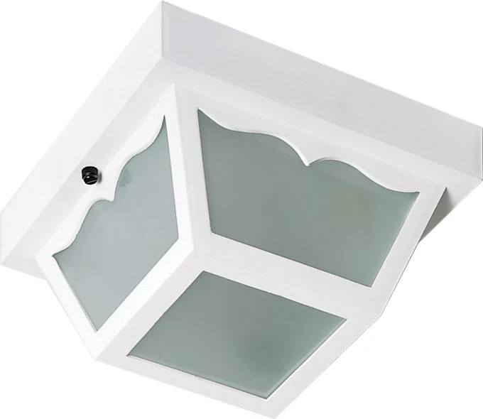 Nuvo 1-Light 8" Carport Outdoor Light w/ Acrylic Panels in White Finish