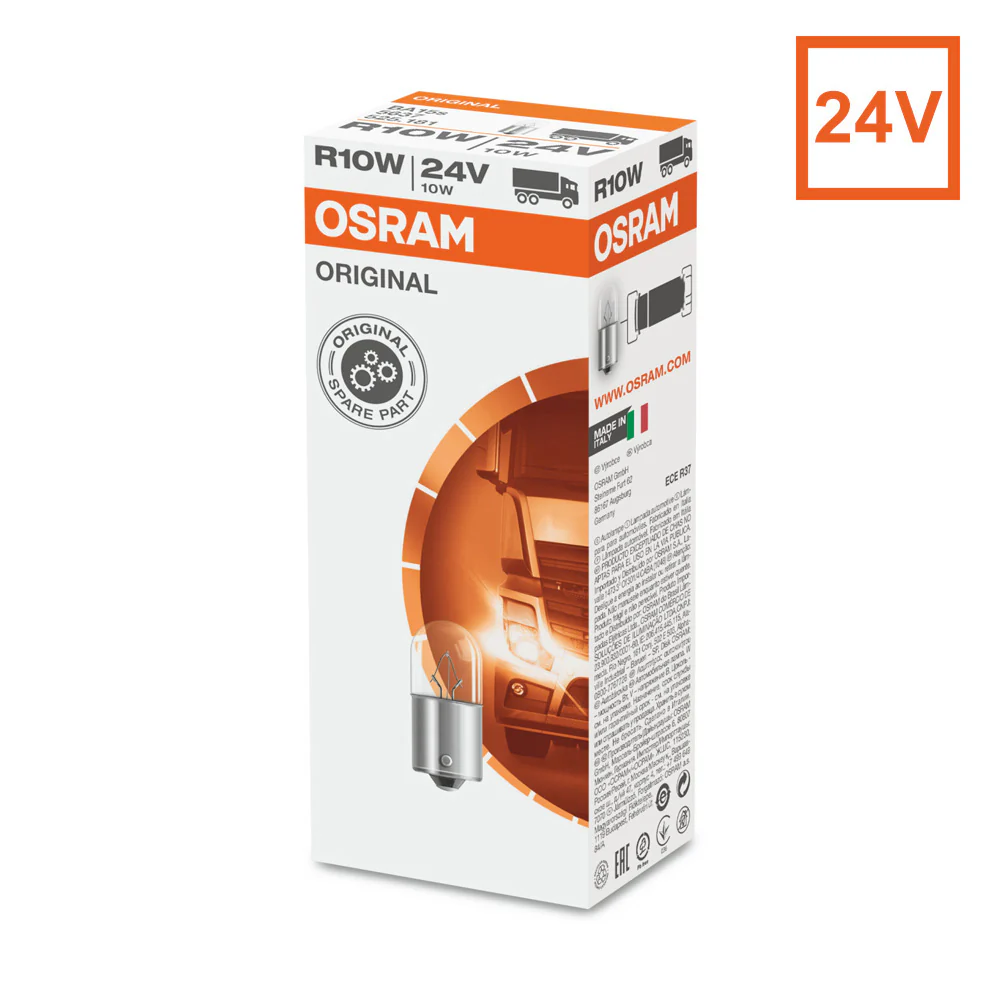 10-PK Osram 5637 R10W 24V 10W Automotive Bulb Engineered for Trucks and Buses