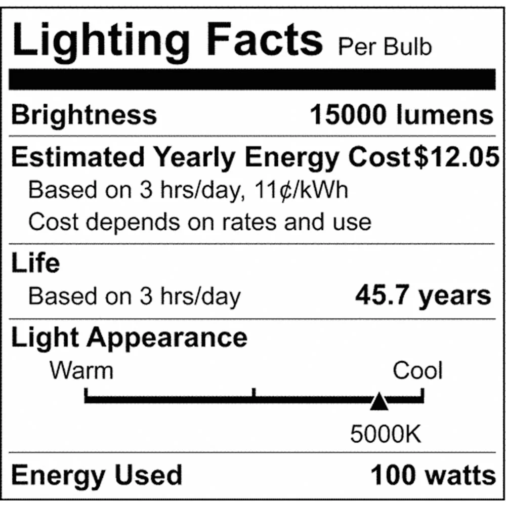 100W LED HID Replacement 5000K Mogul extended base 100-277v - 400W equiv - Image 8
