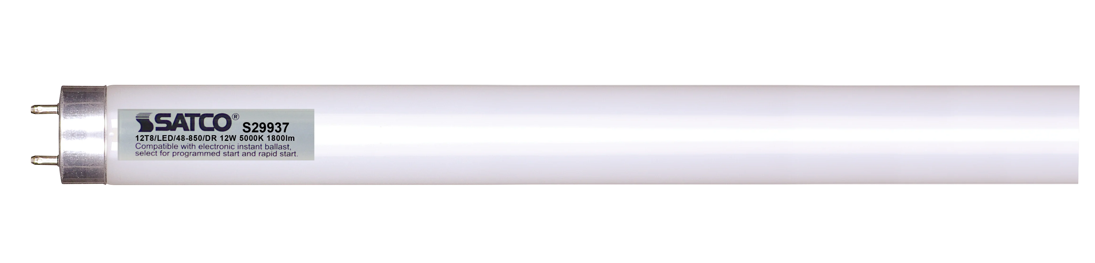 10Pk - 12w 48in T8 LED Tube G13 Base 1800LM 5000K Natural Light Ballast Dependent