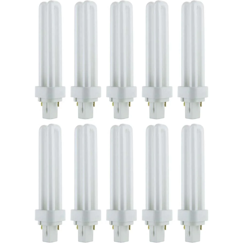 10Pk - Sunlite 18w 4100K Compact Fluorescent PLD 2-Pin G24d-2 Base Bulb