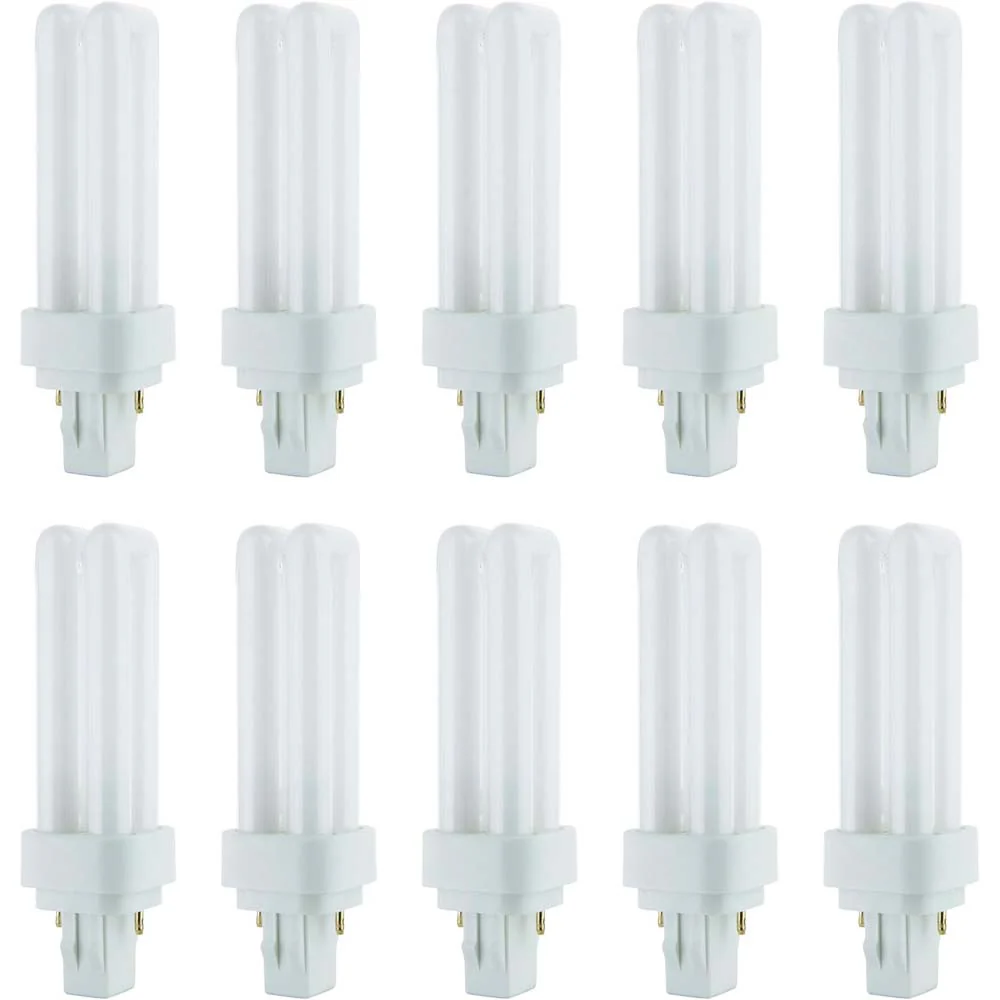 10Pk - Sunlite 26w 3000K Compact Fluorescent PLD 2-Pin 120v G24d-3 Base Bulb