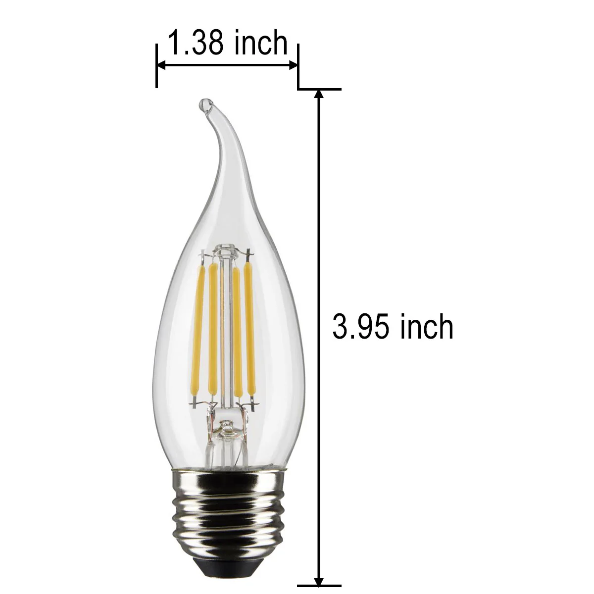 12PK - 4.5w CA11 Candle LED 2700K Medium Base Non-Dimmable - 40w equiv - Image 4