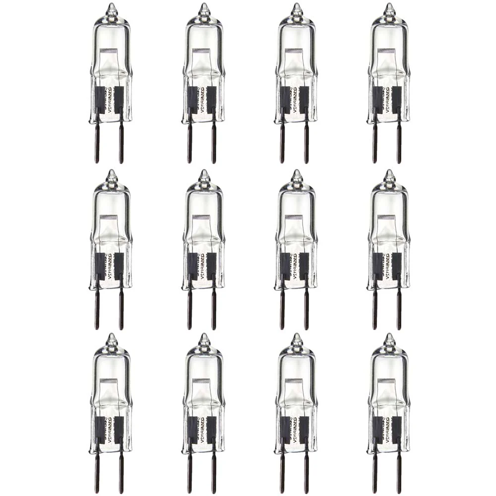 12Pk - Sunlite 35w 12v T3.5 Single Ended GY6.35 Bi-Pin Base Clear 3200K Bulb