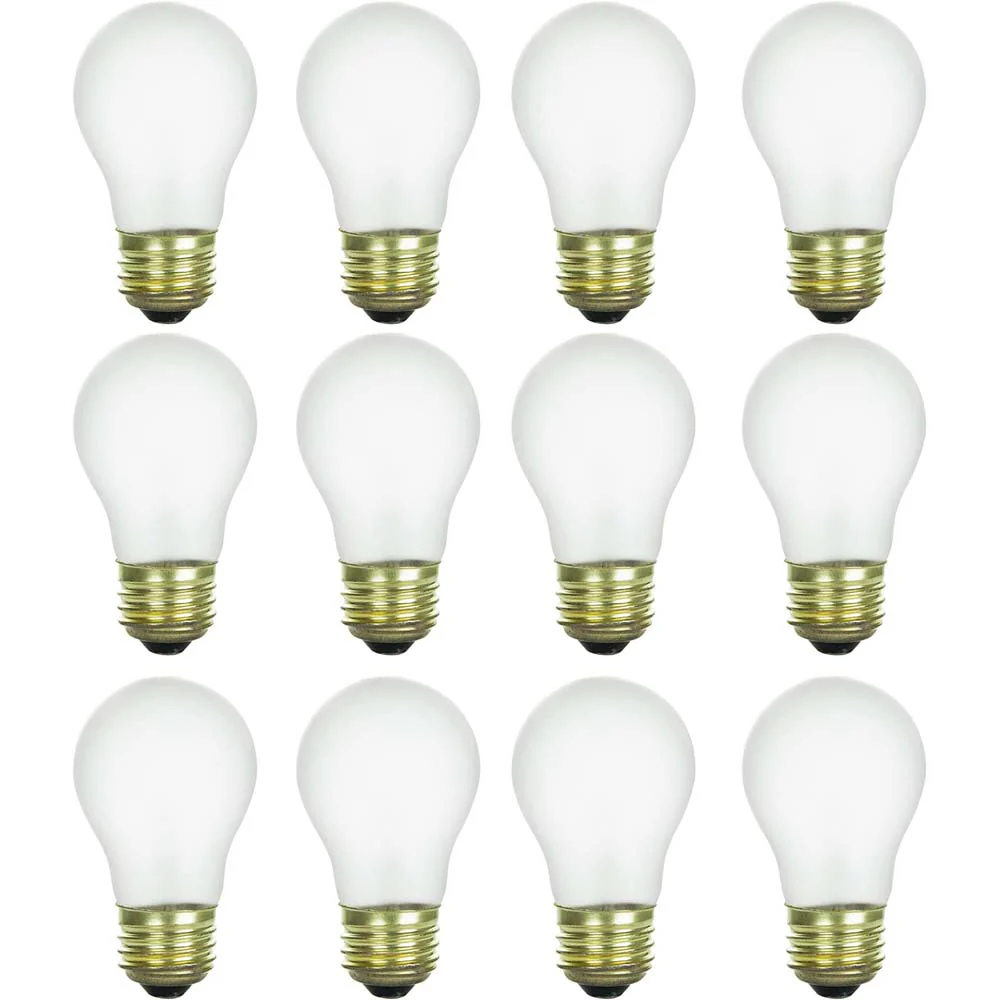 12Pk - Sunlite 15w A15 Incandescent Appliance 2600K Frosted Dimmable Bulb