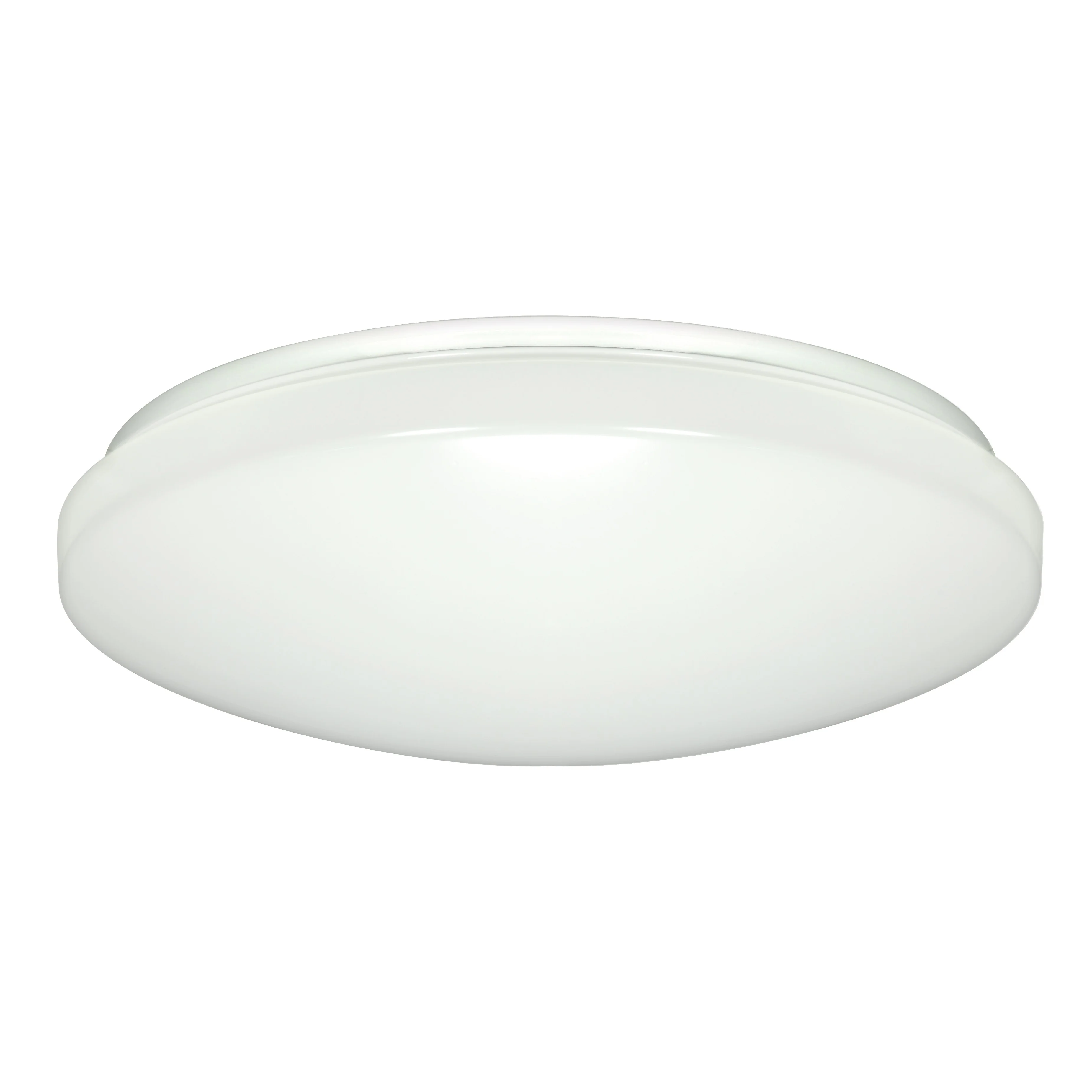 14" Flush Mounted LED Light Fixture- White Finish With Occupancy Sensor 120-277V