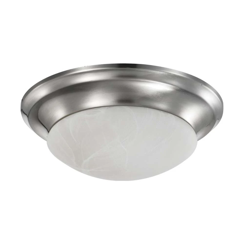 19w 11-in LED Twist & Lock Flush Mount Fixture Brushed Nickel Frosted Glass