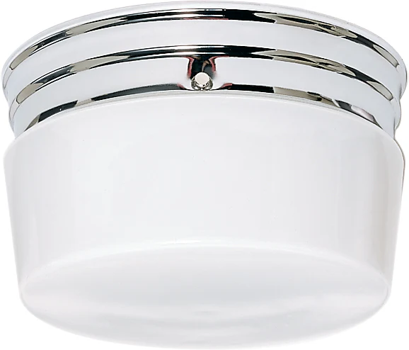 2 Light - 8" - Flush Mount - Medium White Drum