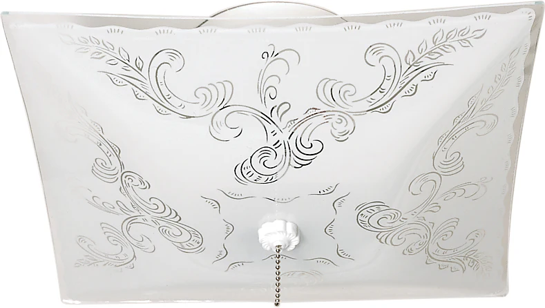 Nuvo 2-Light 12" Square Floral Ceiling Fixture w/ Pull Chain in White Finish
