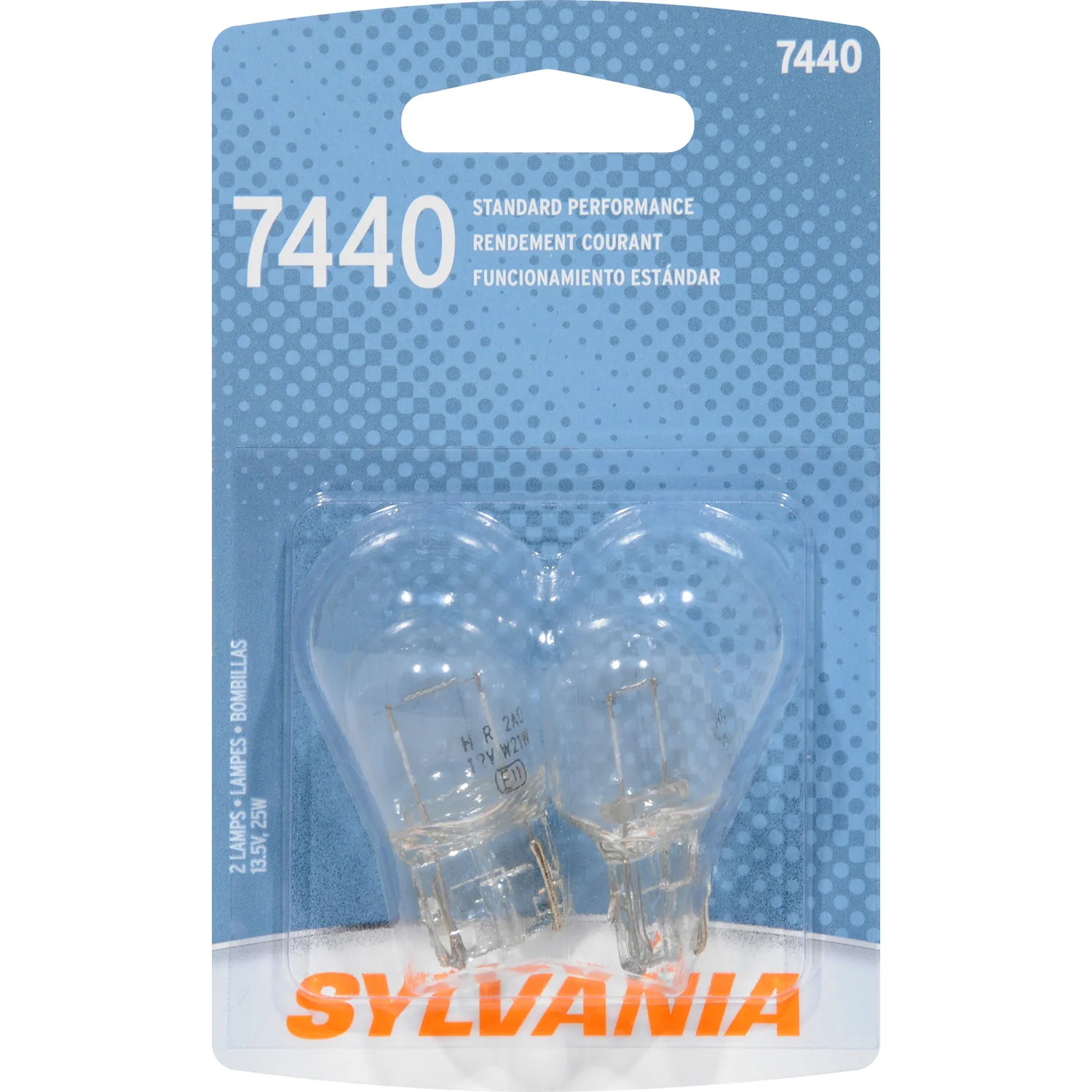 2-PK SYLVANIA 7440 Standard Automotive Light Bulb