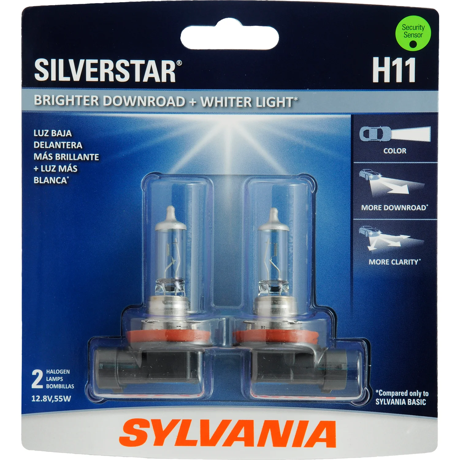 2-PK SYLVANIA H11 SilverStar High Performance Halogen Headlight Bulb