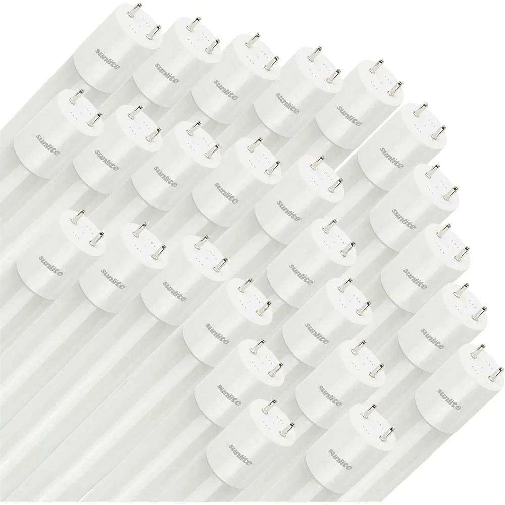 25Pk - Sunlite 15w 4-FT LED T8 Plug & Play light Tube G13 Base 3000K Dual End