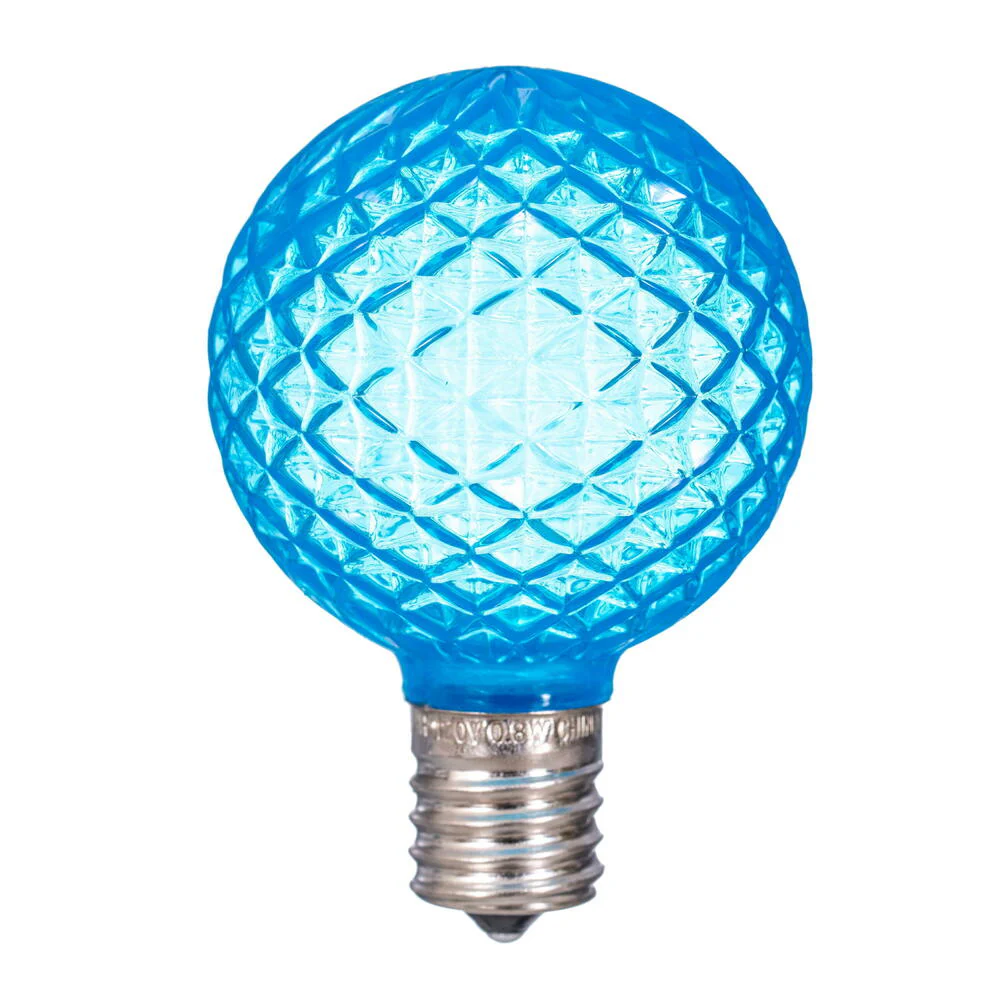 25Pk - Vickerman .45W Teal G50 Faceted E17 LED Bulb