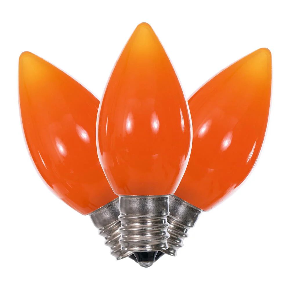 25Pk - Vickerman .6W C7 Ceramic LED 3 diodes Orange Light Bulb 120v - Image 4