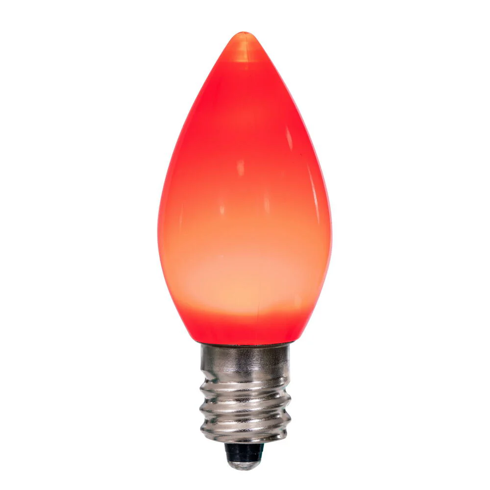 25Pk - Vickerman .6W C7 Ceramic LED Red Twinkle Light Bulb 120v