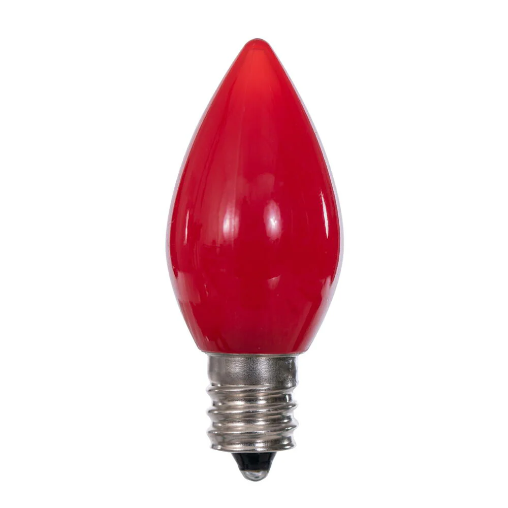 25Pk - Vickerman .6W C7 Ceramic LED Red Twinkle Light Bulb 120v - Image 3
