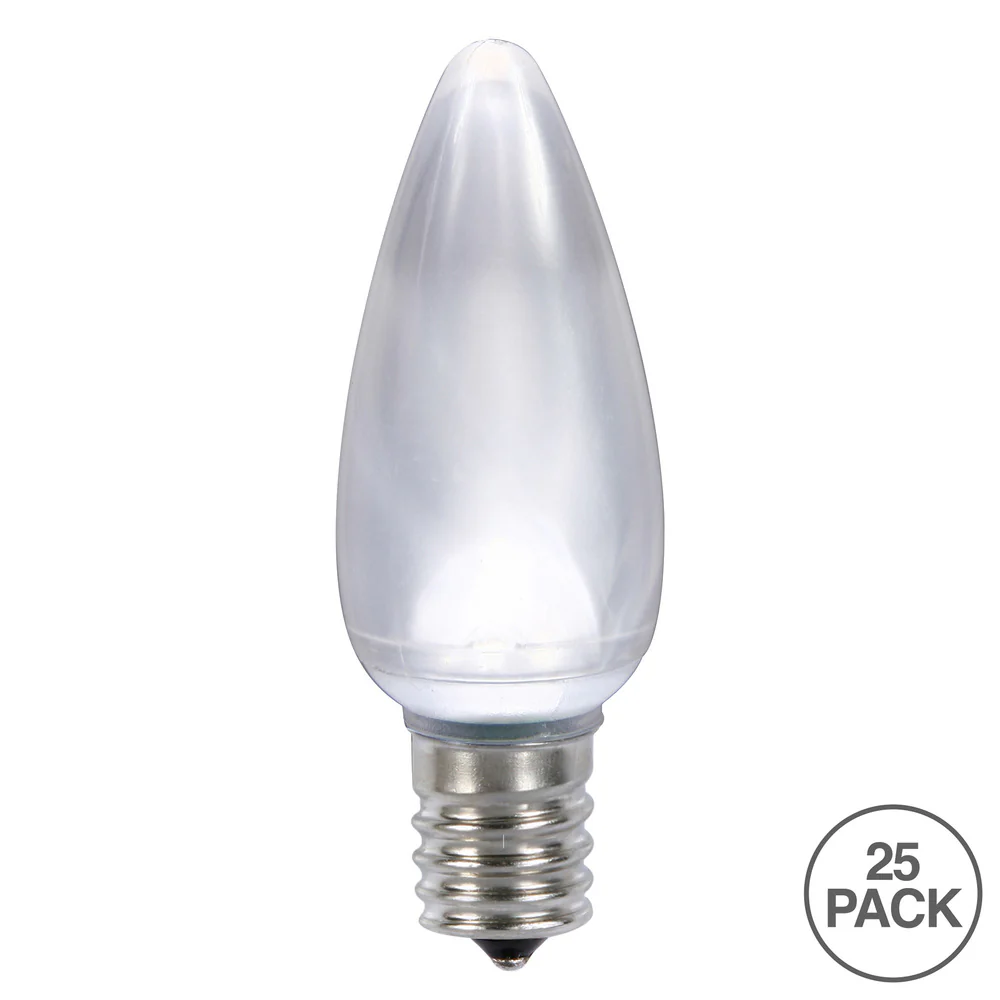 25Pk - Vickerman .8W C9 Ceramic LED Pure White Light Bulb 120v - Image 2