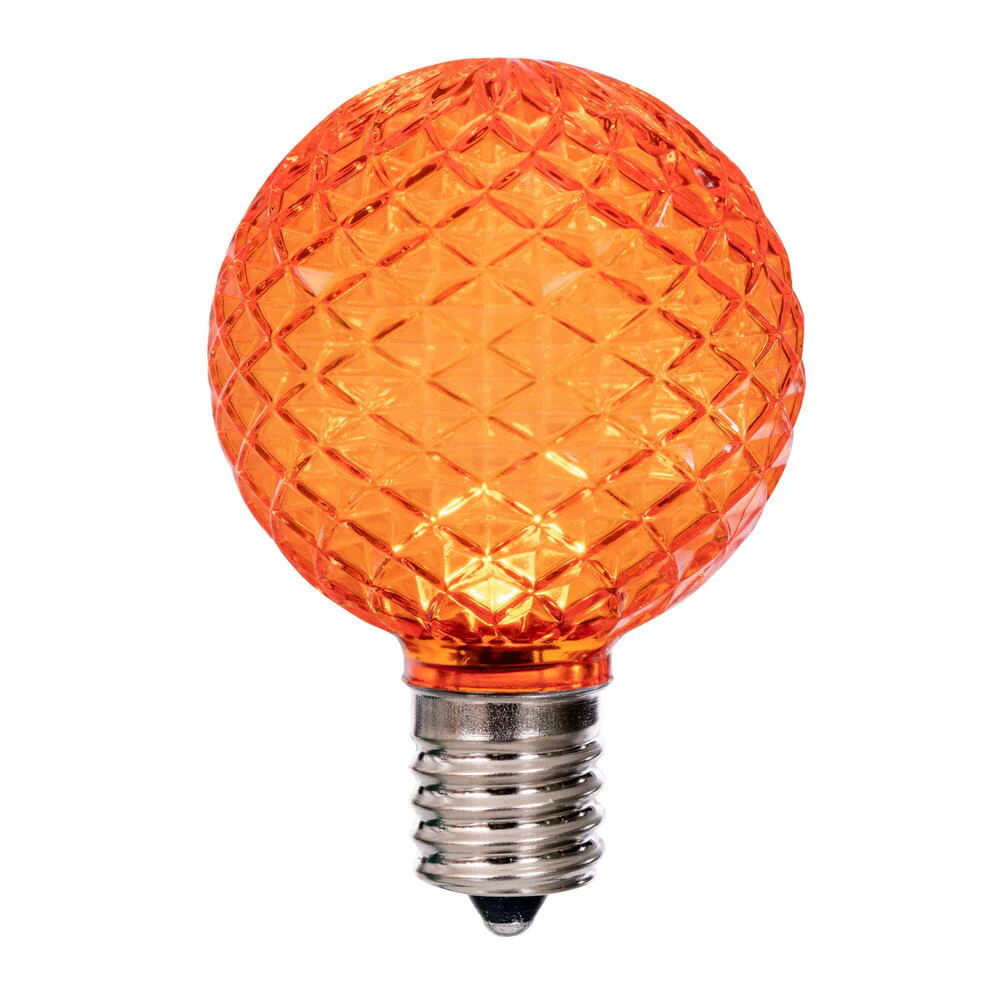 25Pk - Vickerman Orange Faceted G50 LED Replacement Bulb