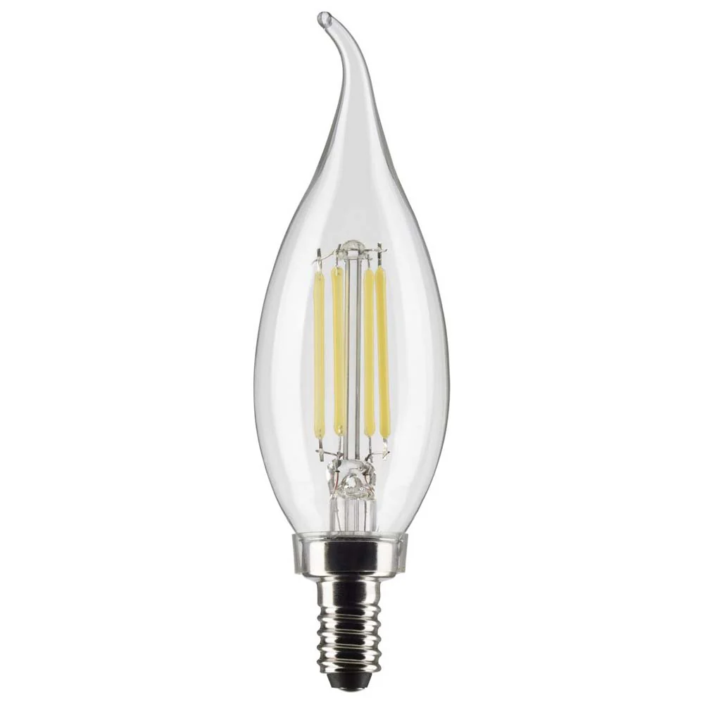2Pk - 4W CA10 LED Clear Candelabra Base 5000K 350 Lumens 120v