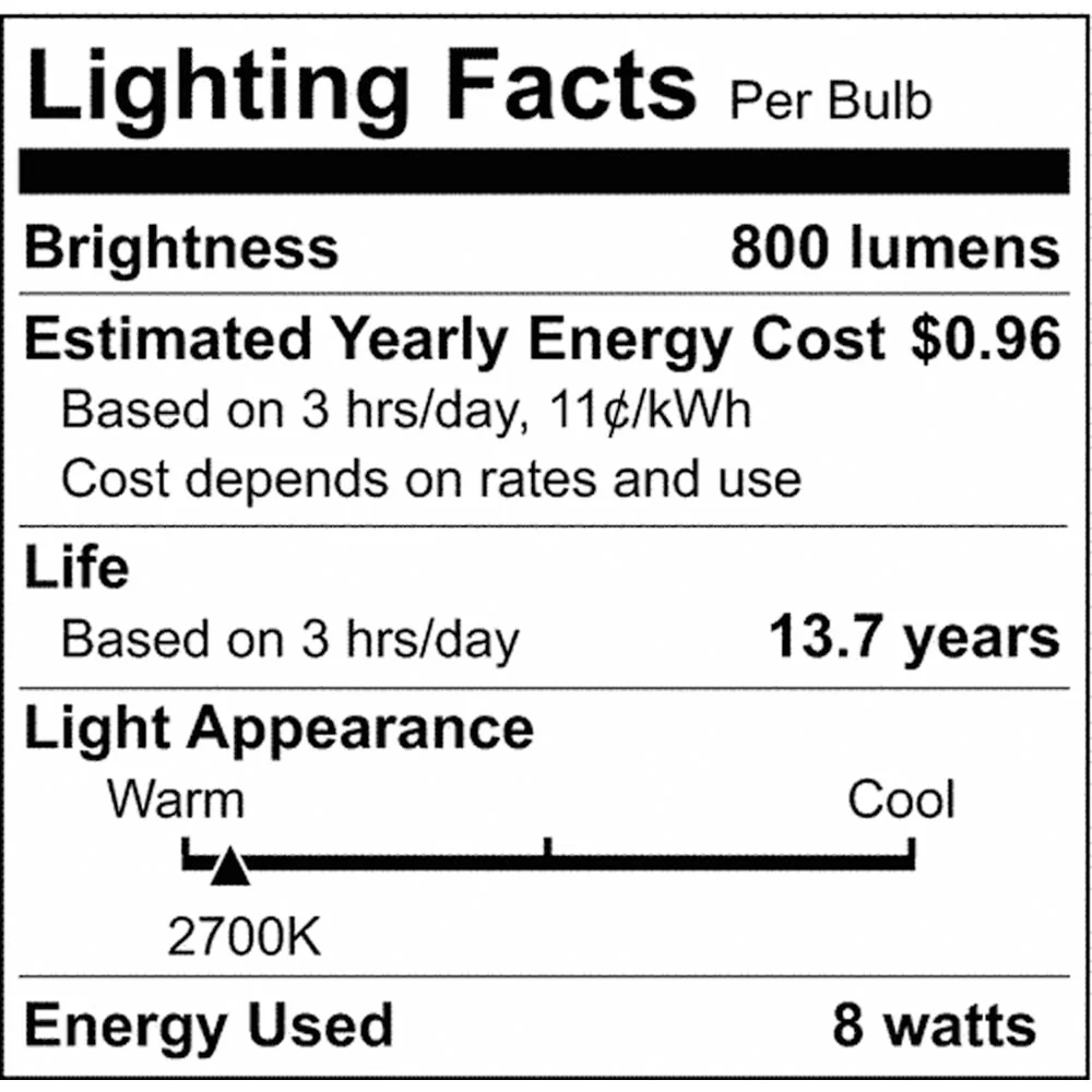 2Pk - 8W T10 LED Clear Medium Base 2700K 800 Lumens 120v - Image 4