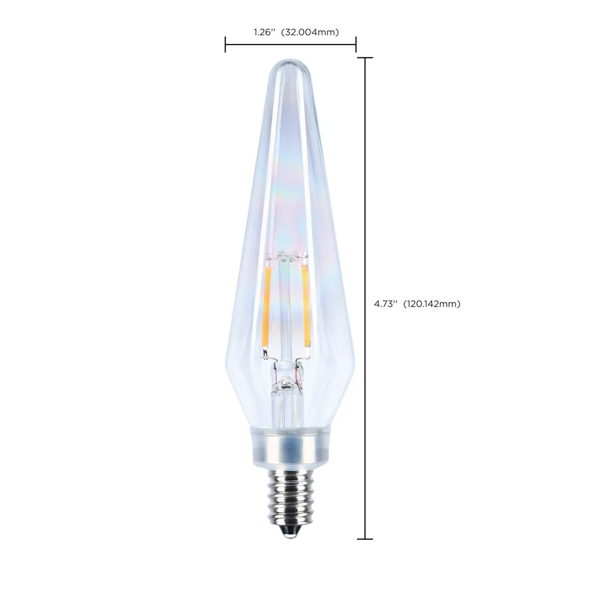2Pk - Satco 2w Prismatic HX11 LED 2700K CCT E12 Candelabra Base Aurora Finish - Image 5