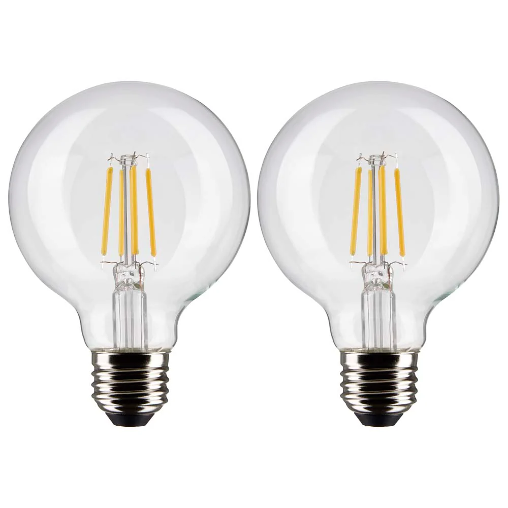 2Pk - Satco 6w G25 Globe Filament LED 2700K Medium Base Dimmable - 60w equiv
