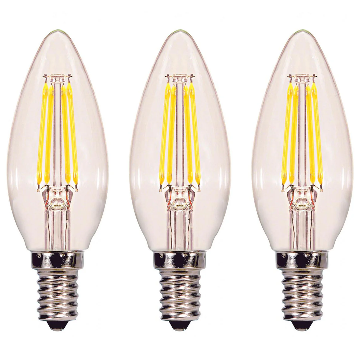 3Pack - 4.5w B11 LED E12 Candelabra base 2700K Soft White Light Bulb
