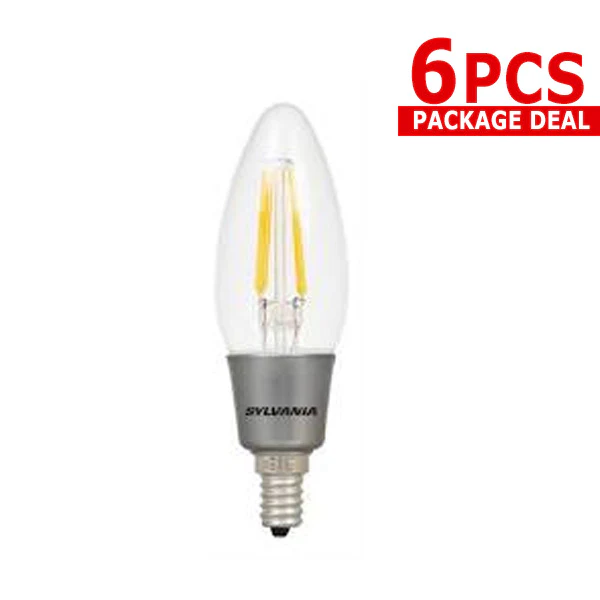 4.5w B10 Blunt Tip Dimmable LED - Osram Sylvania Candelabra base 2700K