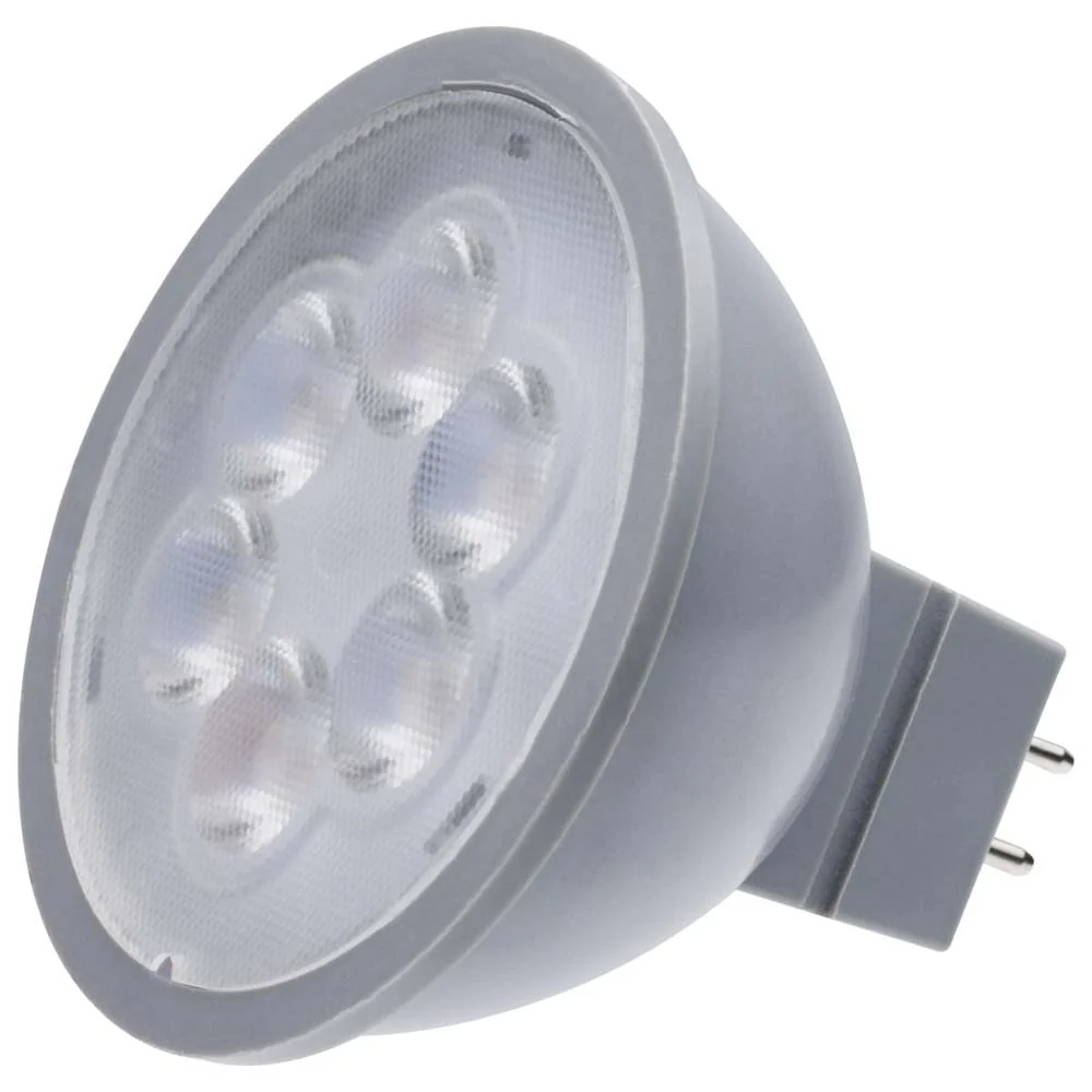 4.5W  12v MR16 LED 4000K Flood 40d 360LM GU5.3 Base Silver Finish Bulb