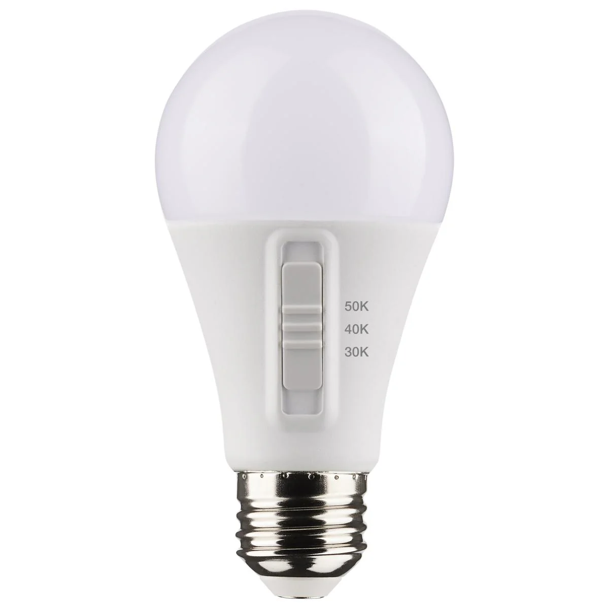 4Pk - Satco 14w A19 LED 120v CCT Selectable 90 CRI White Finish Bulb