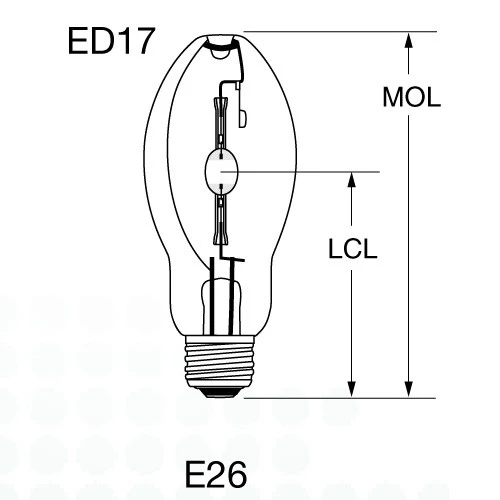 50w MH50/U/M, ED17 Medium base metal halide bulb - Image 2