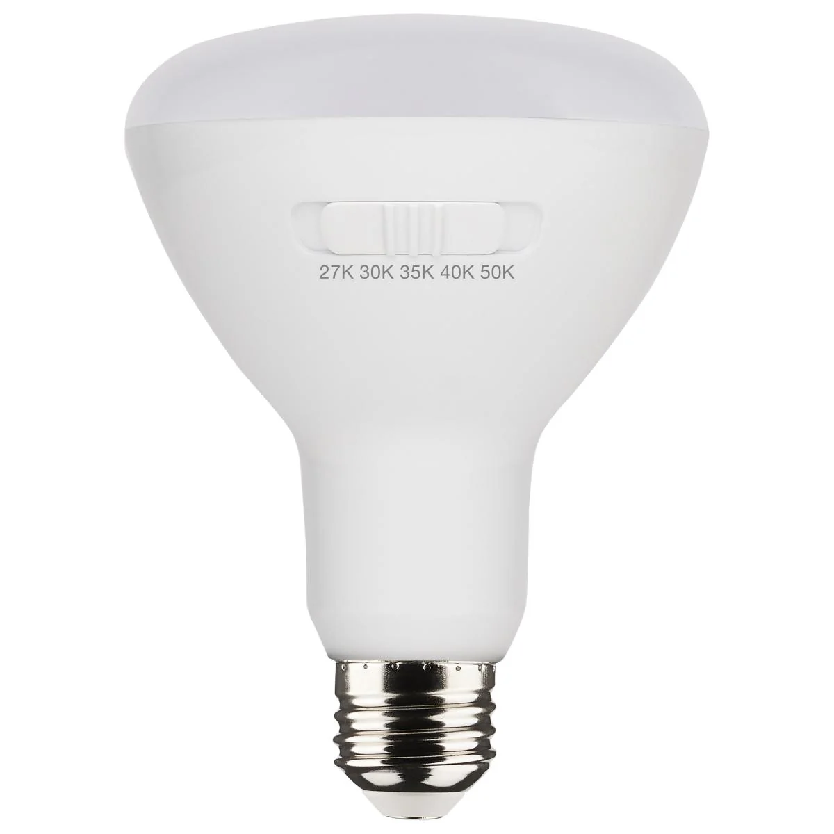 6Pk - Satco 8.5w BR30 LED 120v CCT Selectable 90 CRI White Finish Bulb