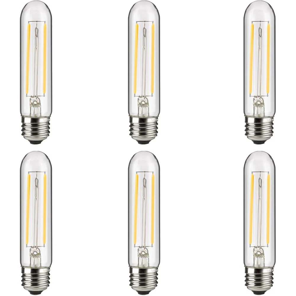 6Pk - Sunlite 2w LED Edison T10/T30 Tubular E26 4000K Bulb - 25W Equiv