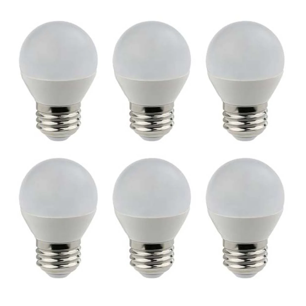 6Pk - Sunlite7w LED G16 Frosted 120v E26 Base 3000K Warm White Bulb