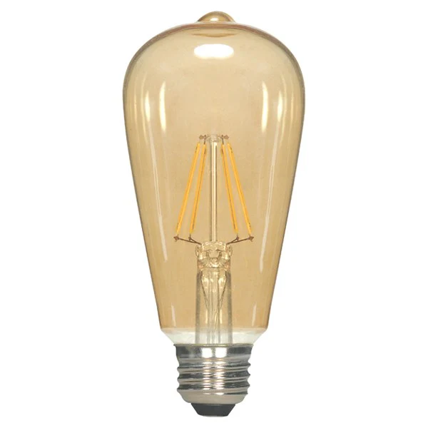 Antique Filament LED 4.5W 2000K ST19 E26 Dimmable Transparent Amber 120v Bulb