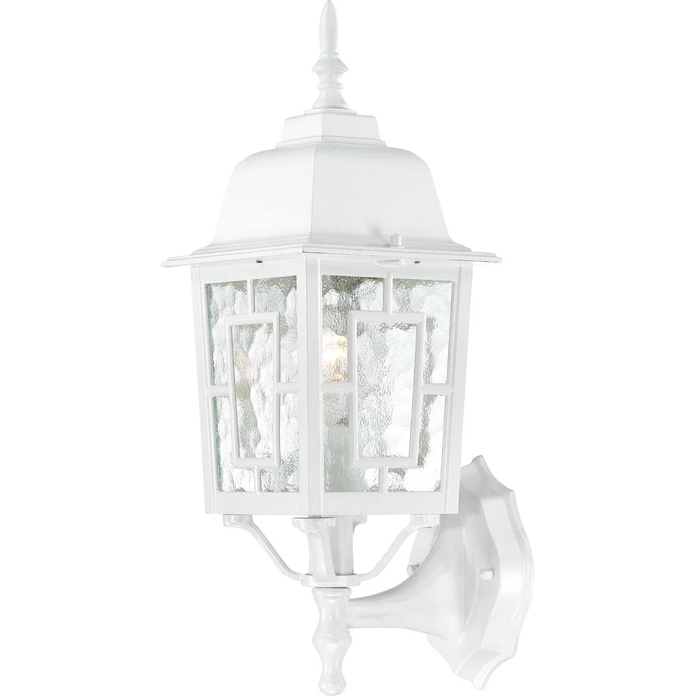 Nuvo Banyon 1-Light 17" 100w Wall Light w/ Clear water Glass in White Finish