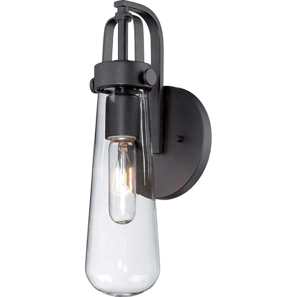 Nuvo Beaker 1-Light Decorative Wall Sconce w/ Clear Glass in Aged Bronze Finish
