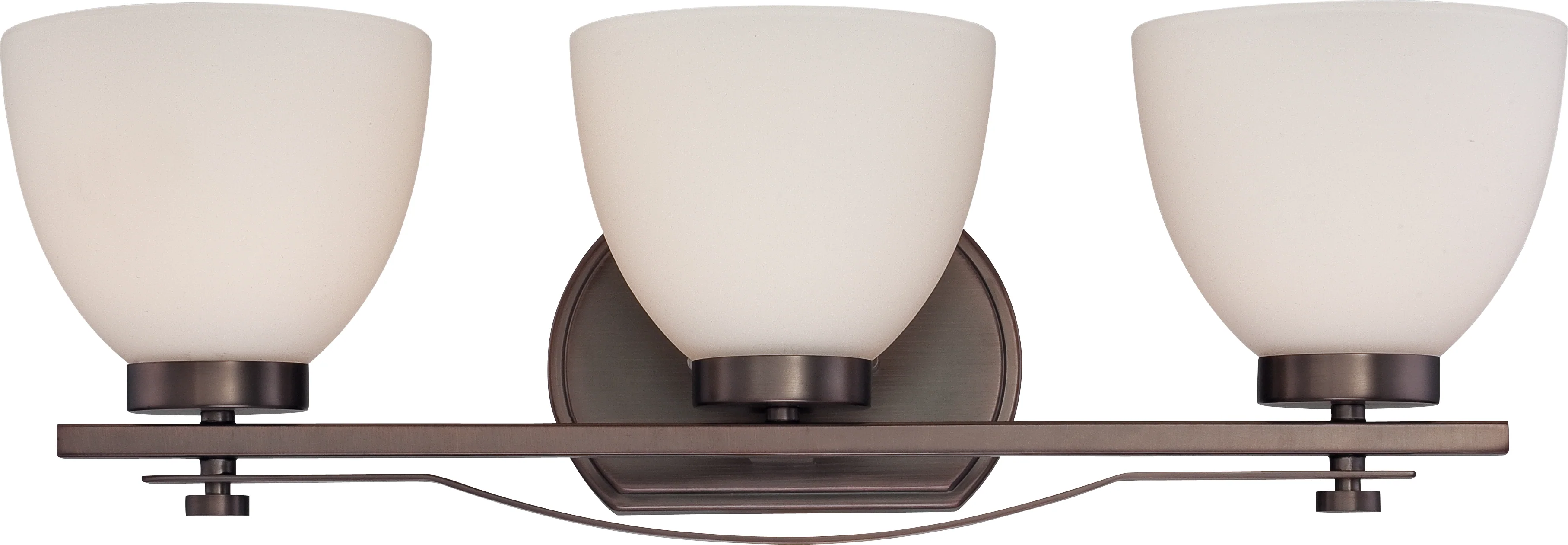 Nuvo Bentley 3-Light Wall Mounted Vanity Light w/ Frosted Glass in Hazel Bronze