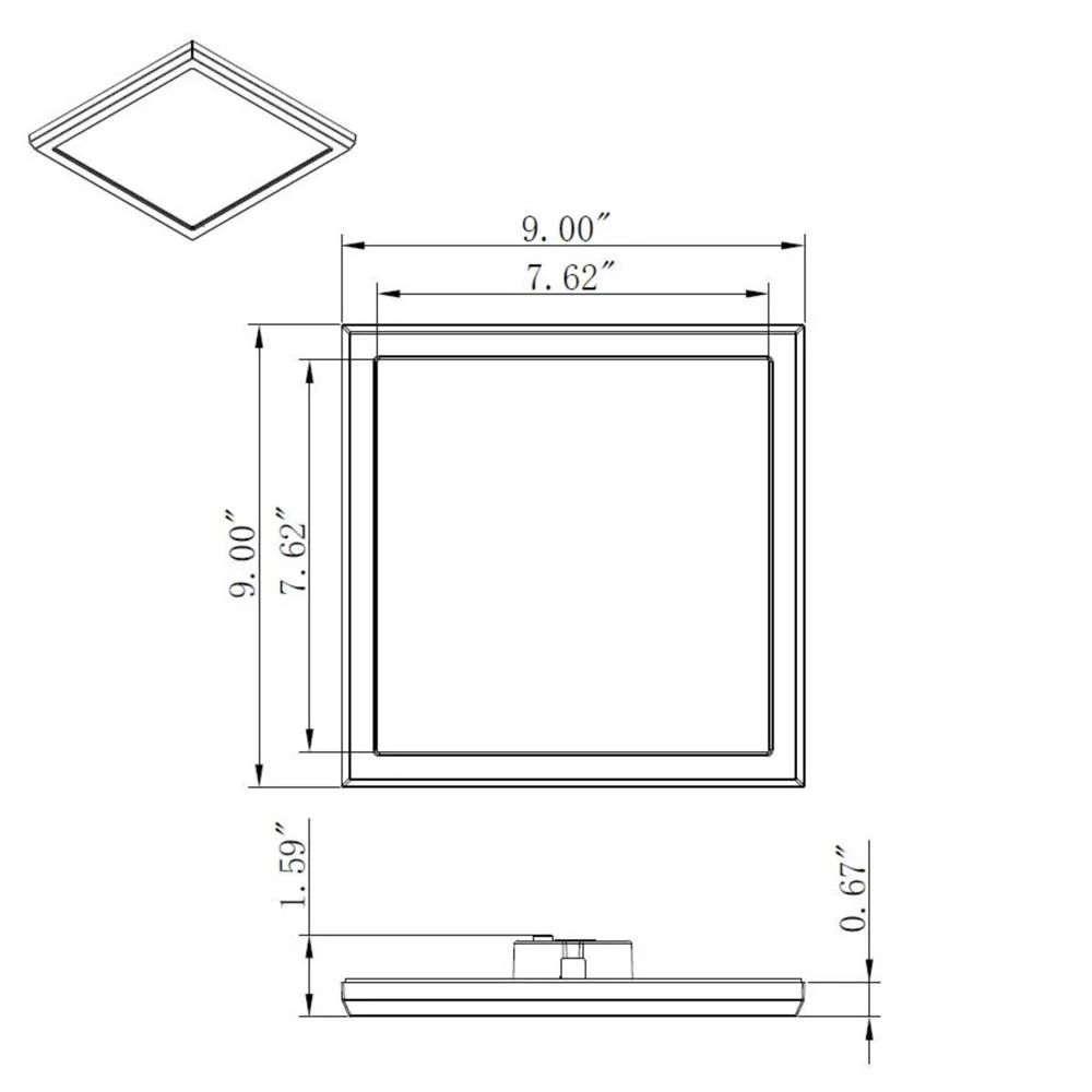 13w 9in. Square LED Flush Mount CCT Selectable with White Finish - Image 5