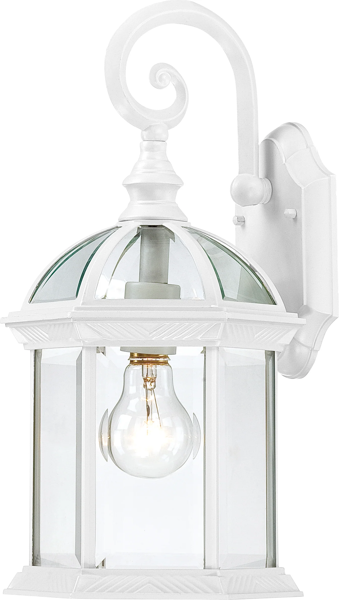 Nuvo Boxwood 1-Light 15" Outdoor Wall Light w/ Clear Seed Glass in White Finish