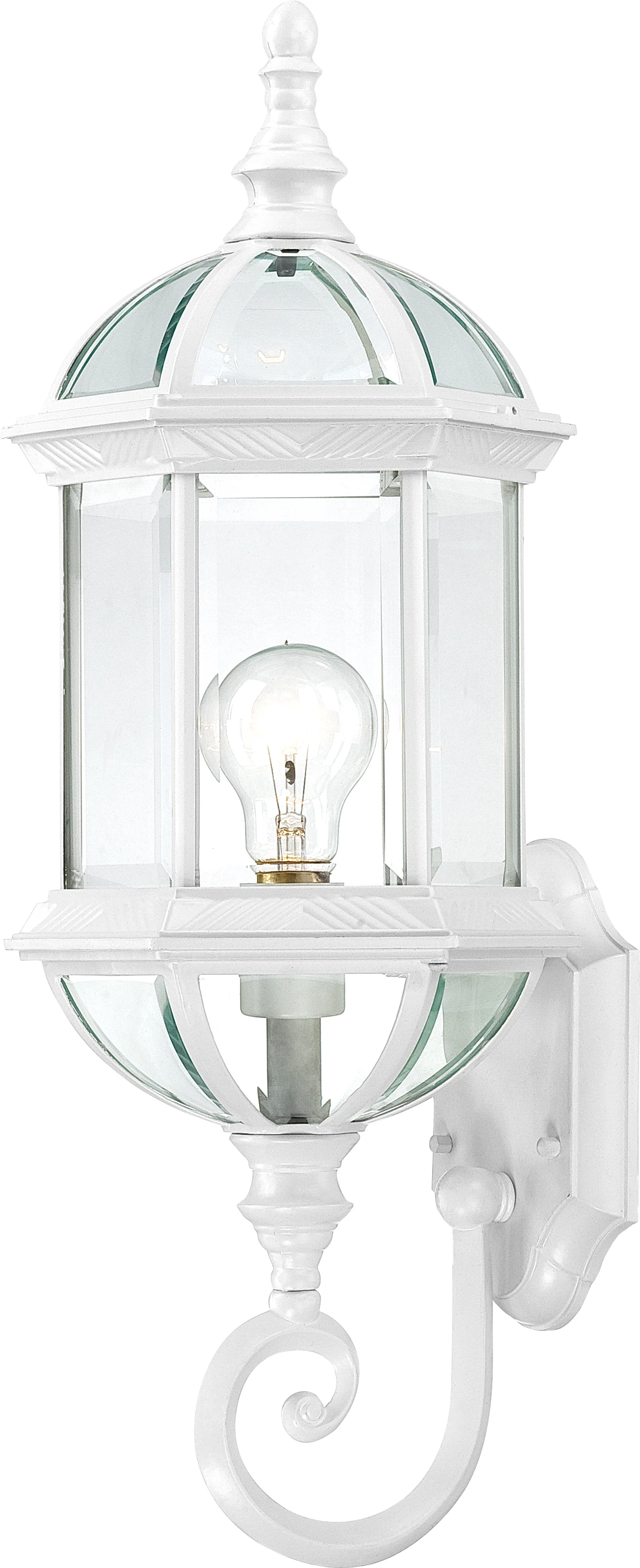 Nuvo Boxwood 1-Light 22" Outdoor Wall Light w/ Clear Seed Glass in White Finish