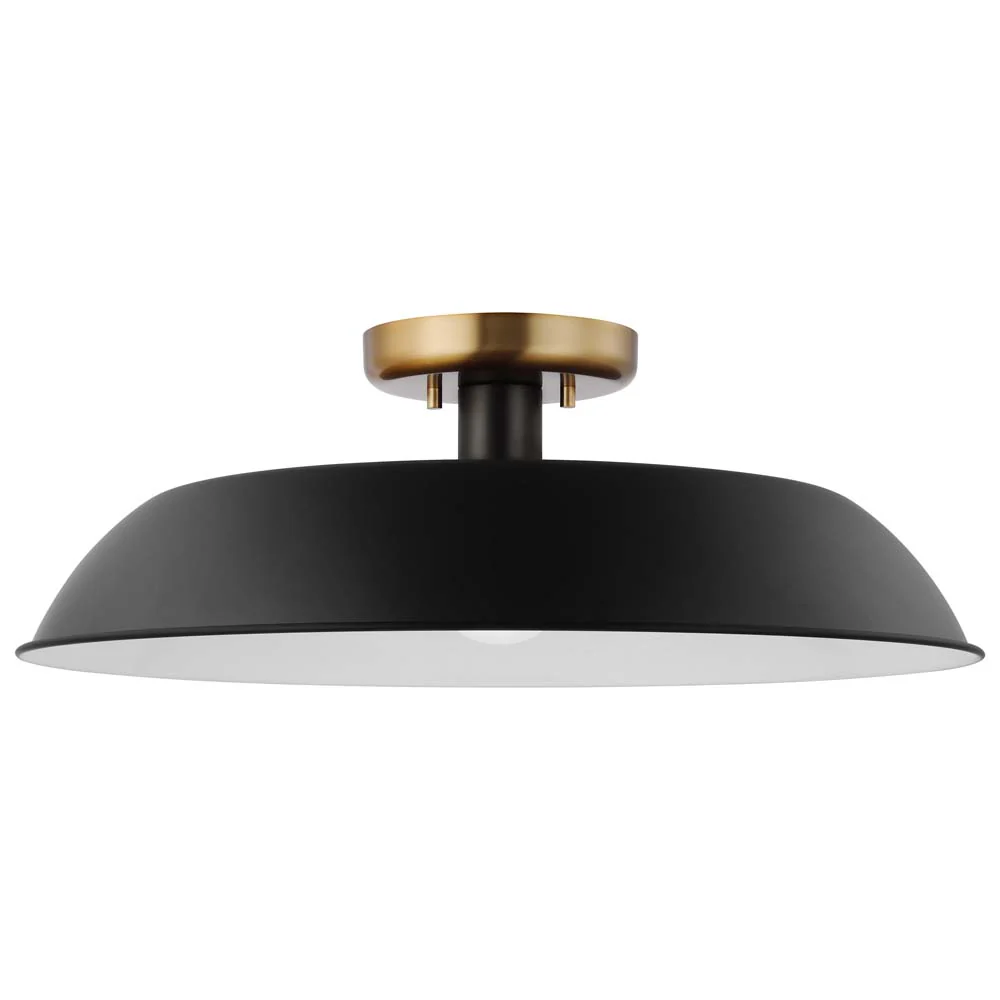 Colony 1-Light Medium Semi-Flush Mount Fixture Matte Black