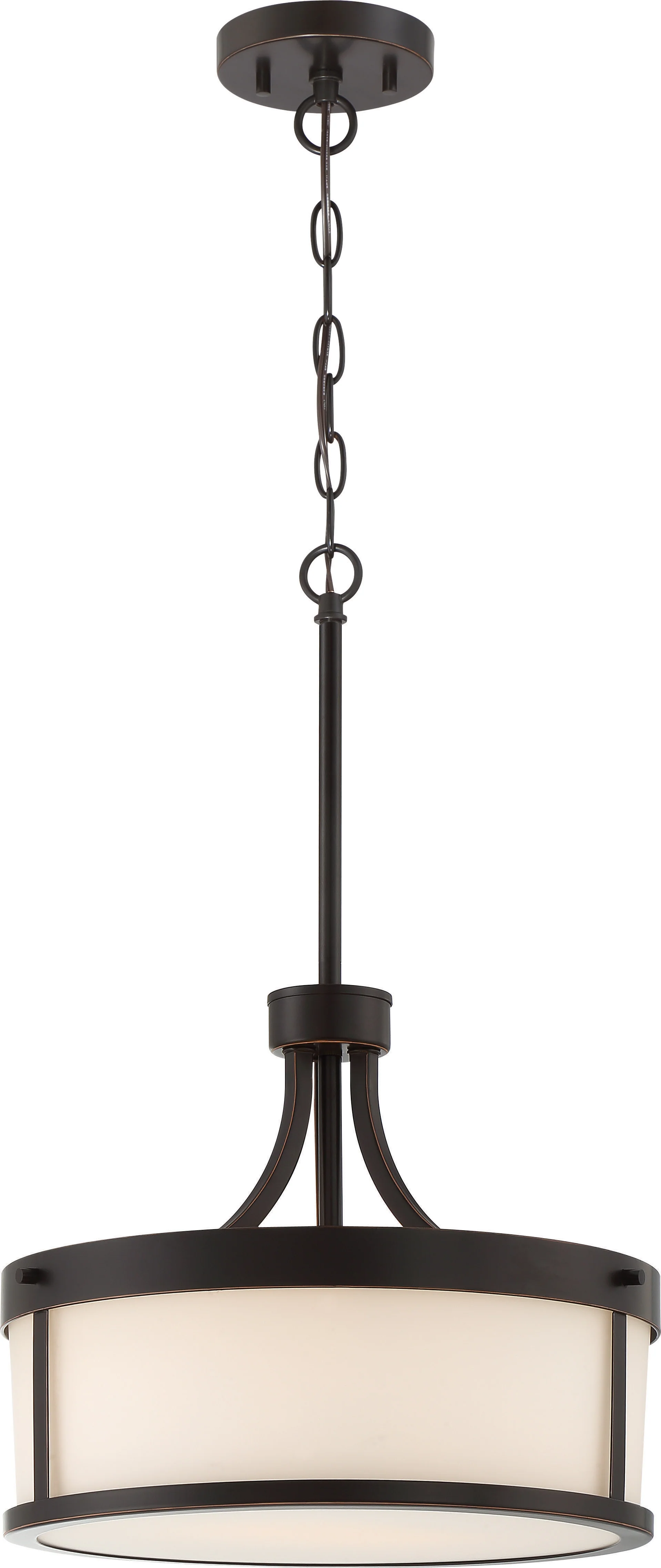 Denver 2-Light Pendants Mounted Pendant Light Fixture in Mahogany Bronze Finish