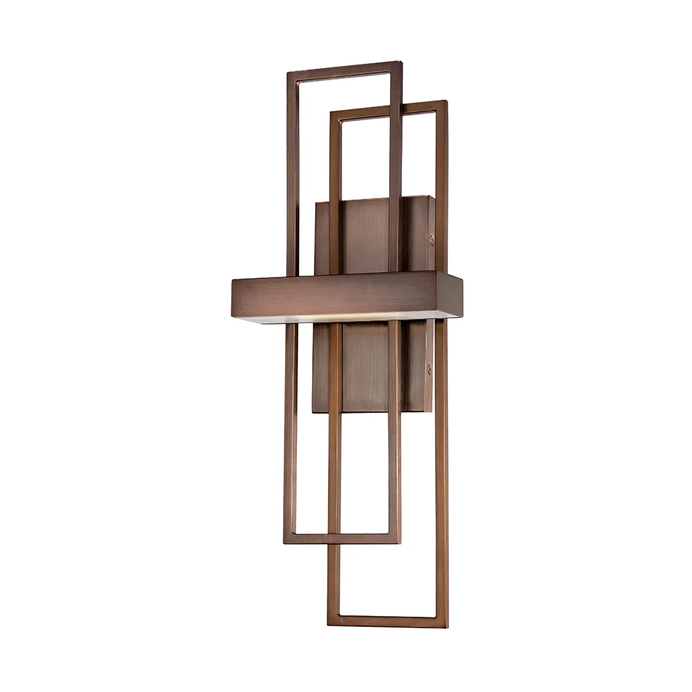 Nuvo Frame 4.8w LED Wall Sconce w/ Frosted Glass in Hazel Bronze Finish