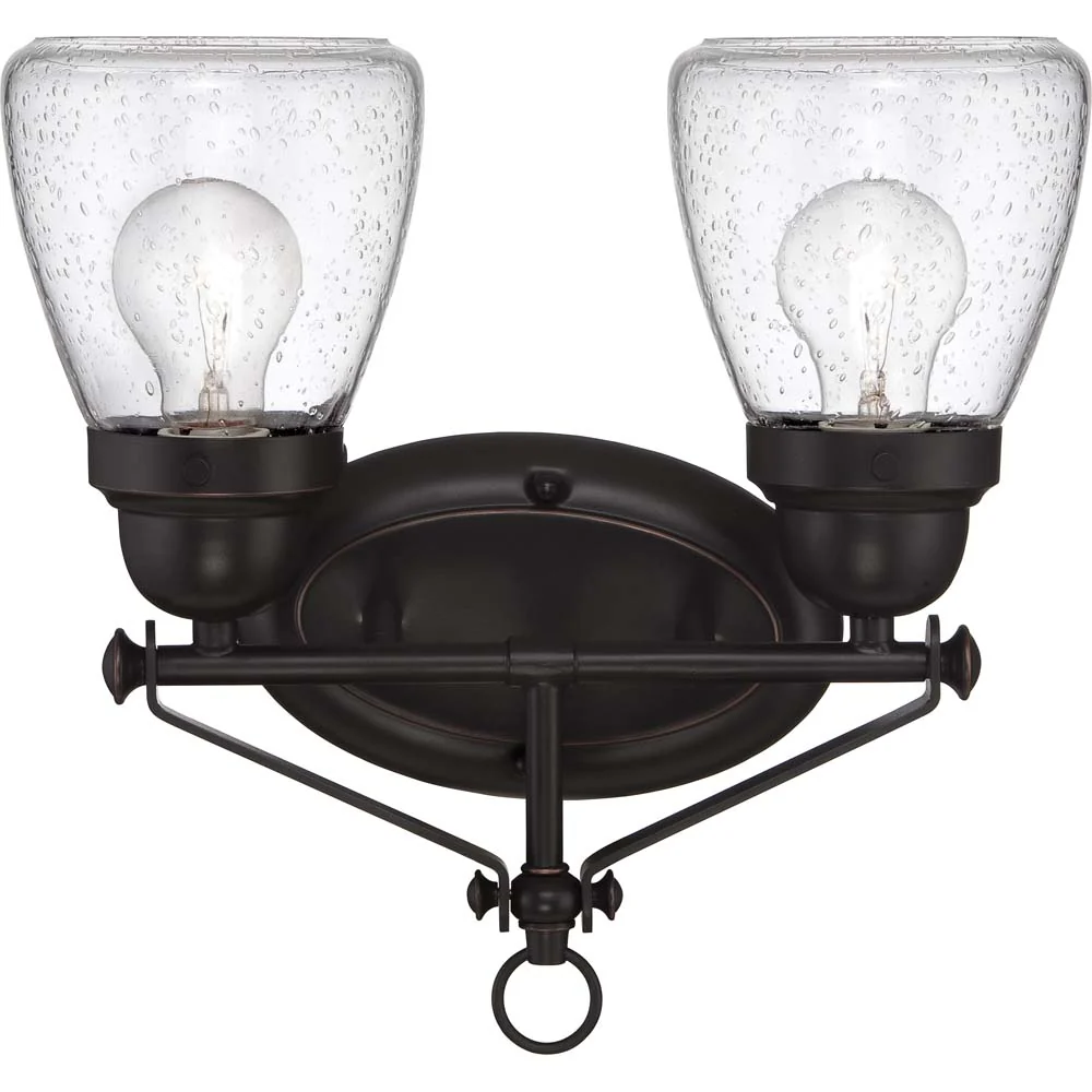 Laurel - 2 Light Vanity Fixture w/ Clear Seeded Glass