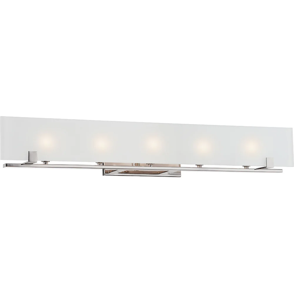 Lynne - 5 Light Halogen Vanity Fixture w/ Frosted Glass - Lamps Included
