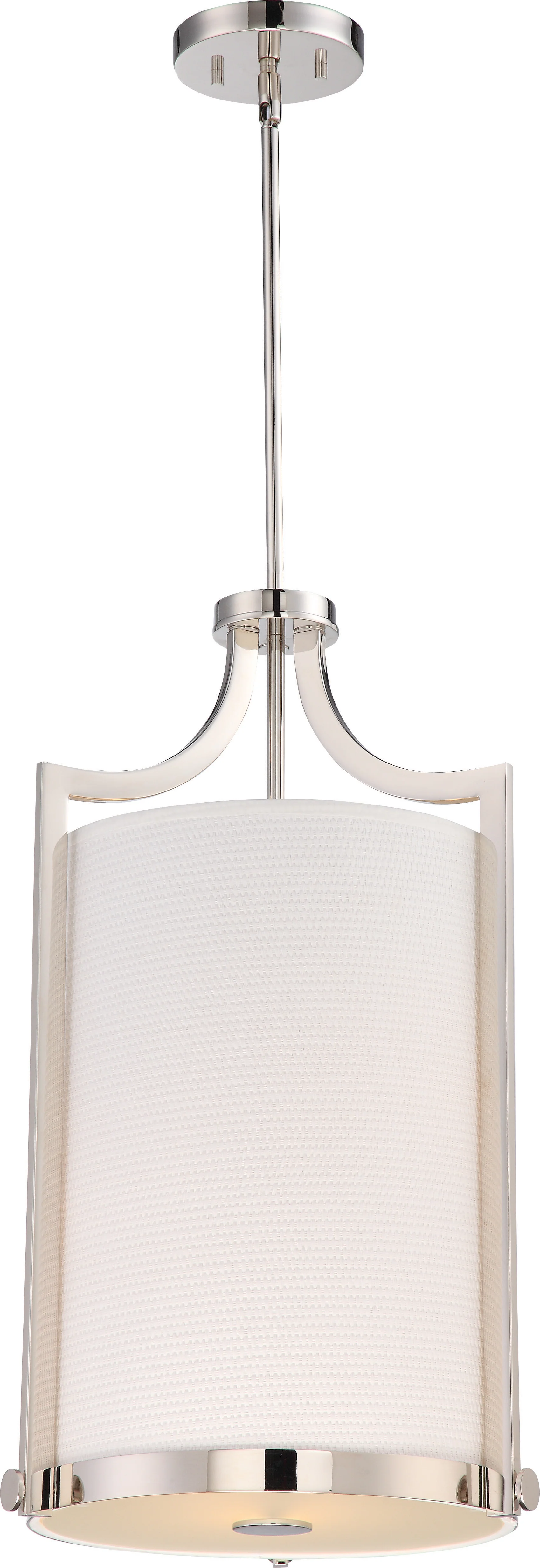 Meadow 3-Light Pendants Mounted Pendant Light Fixture in Polished Nickel Finish