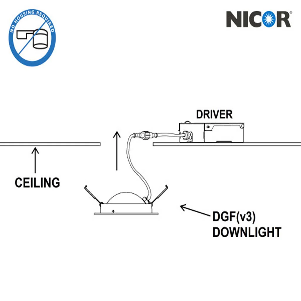 Nicor 4-in Black Selectable Canless Floating Gimbal LED Recessed Downlight - Image 3