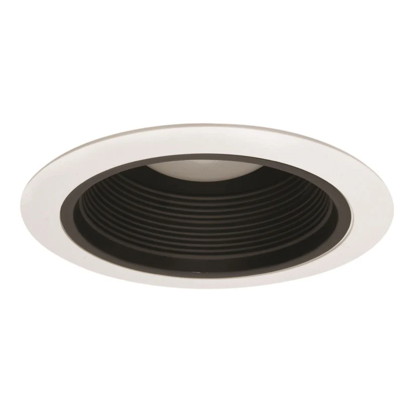NICOR 6 in. CONE BAFFLE TRIM airtight reflector white trim with black cone
