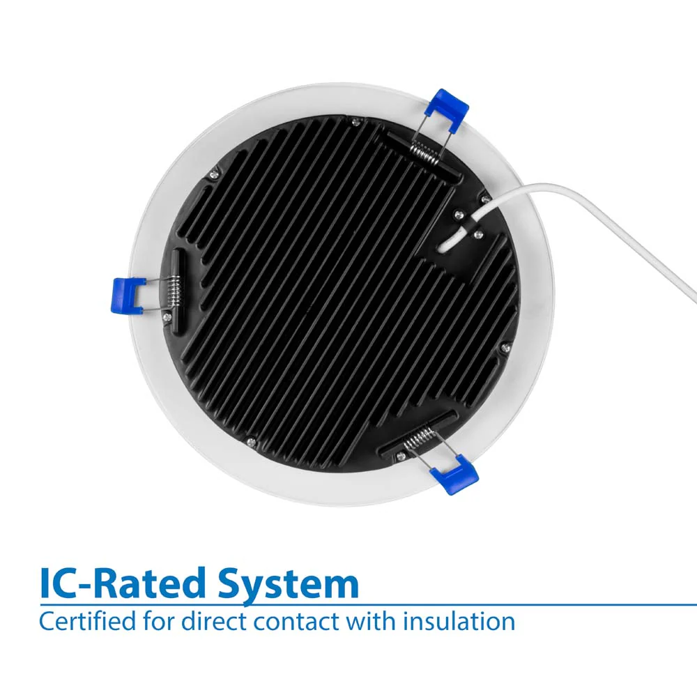 NICOR DLE8 Series 8 in. Round White Flat Panel LED Downlight in 3000K - Image 6